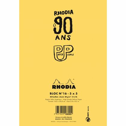 Блокнот А5 148*210 мм, 80 л., в клетку "Paper people" скоба сверху, обл. карт., желтый