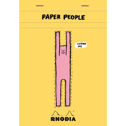 Блокнот А5 148*210 мм, 80 л., в клетку "Paper people" скоба сверху, обл. карт., желтый