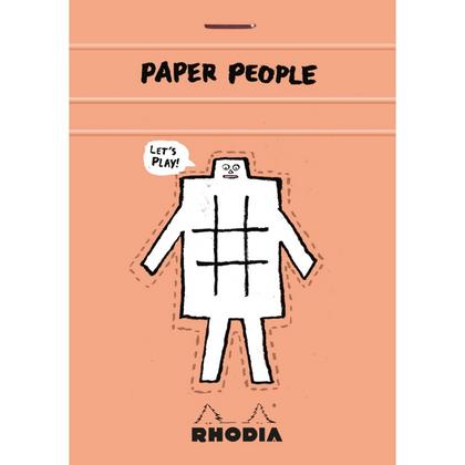 Блокнот 85*120 мм, 80 л., в клетку "Paper people" скоба сверху, обл. карт., персиковый