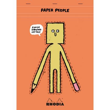 Блокнот А4 210*297 мм, 80 л., в клетку "Paper people" скоба сверху, обл. карт., терракот