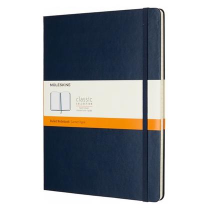 Блокнот А4- 190*250 мм, 96 л., тонир., лин. "Classic XLarge" тверд. обл. полиуретан., на резинке, синий