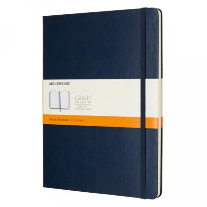 Блокнот А4- 190*250 мм, 96 л., тонир., лин. "Classic XLarge" тверд. обл. полипропилен., на резинке, синий