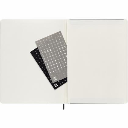 Блокнот А4- 190*250 мм, 96 л., тонир., лин. "Professional Soft XLarge" интегральн. обл. полиуретан., на резинке, черный