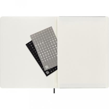 Блокнот А4- 190*250 мм, 96 л., тонир., лин. "Professional Soft XLarge" интегральн. обл. полиуретан., на резинке, черный