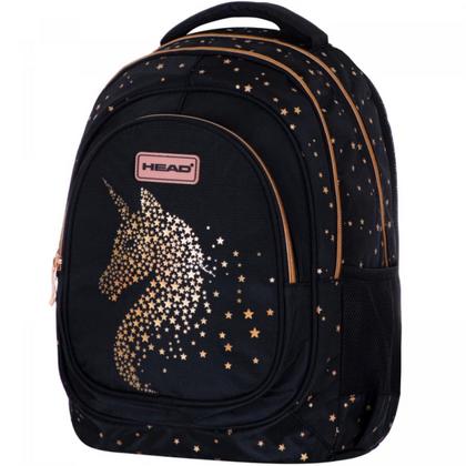 Рюкзак детский "Head Golden Effect Classy Gold" полиэстер., уплот. спинка, черный/золотой