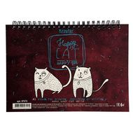 Альбом д/эскизов А5 40 л. "Коты" спираль сверху, ассорти