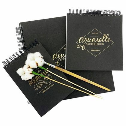 Скетчбук "Aquarelle" 29,5*29,5, 200г/м2, 30л, спираль, черный