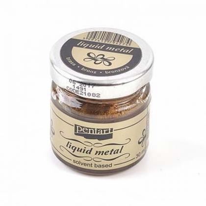 Краски д/декоративных работ "Pentart" жидкий металл медь, 30 мл, банка
