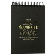 Скетчбук "Aquarelle" 14,5*24, 200г/м2, 40л, спираль сверху, черный