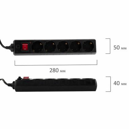 Сетевой фильтр 3м Sonnen U-3513, 5 розеток, черный