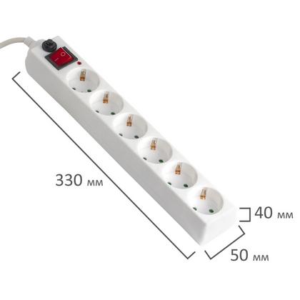 Сетевой фильтр 3м Sonnen U-363, 6 розеток, белый