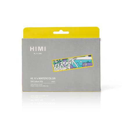 Набор д/рисования акварелью "Himi New" (краски 24 цв, кисть, блок для акварели), белый футляр