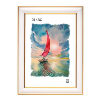 Фоторамка 21*30 см, 32 мм "П6-600 Zebra" пласт., со стеклом, белый