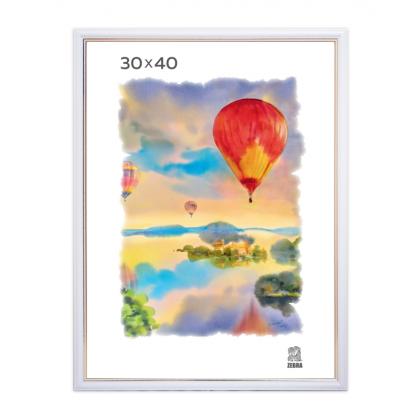 Фоторамка 30*40 см, 15 мм "П1-100 Zebra" пласт., со стеклом, белый