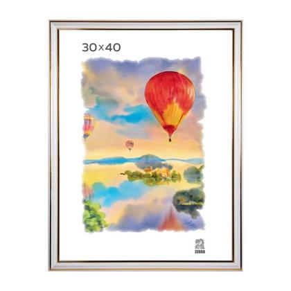Фоторамка 30*40 см, 19 мм "П3-300 Zebra" пласт., со стеклом, белый