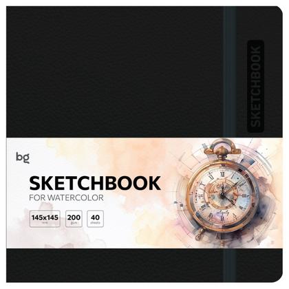Скетчбук "Bright. Black" 14,5*14,5 см, 200г/м2, 40 л, темно-коричневый