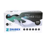 Перчатки нитриловые неопудренные одноразовые   Zaubex, р-р L 200 шт./уп. черный