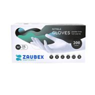 Перчатки нитриловые неопудренные одноразовые   Zaubex, р-р M 200 шт./уп. черный