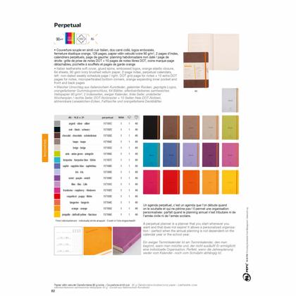 Еженедельник недат. А5 148*210 мм, 64 л., "Rhodiarama Perpetual", кожзам., мягк. обл., на резинке, коричневый