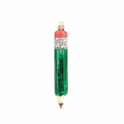 Украшение елочное "Pencil" 11 см, стекло, зеленый