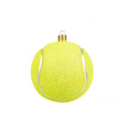 Украшение елочное "Tennis Ball" 8 см, стекло, желтый