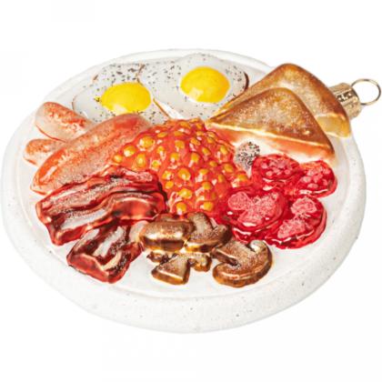 Украшение елочное "English Breakfast" 9 см, стекло, ассорти