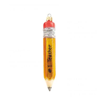 Украшение елочное "Pencil" 11 см, стекло, оранжевый