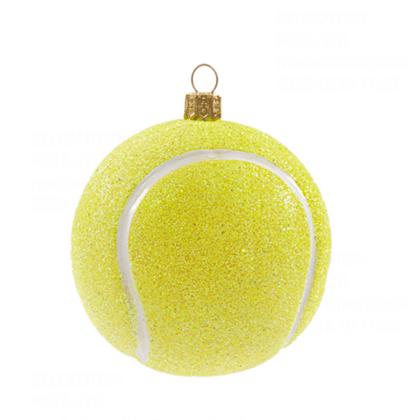 Украшение елочное "Tennis Ball" 5 см, стекло, желтый