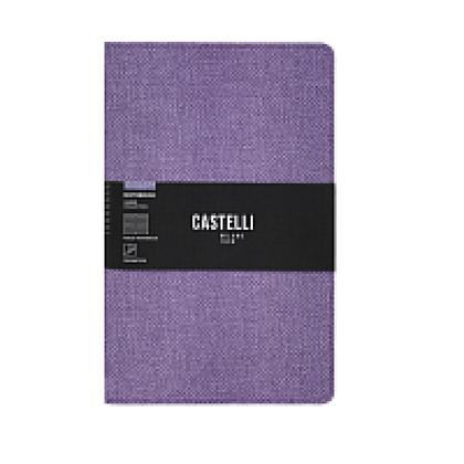 Блокнот А5 130*210 мм., 96 л., св-кремовый, лин. "Harris royal purple" интегральн. обл., искусств. матер., фиолетовый, срез фиолетовый