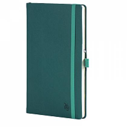 Блокнот А5 130*210 мм, 96 л., тонир. лин. "Appeel Classic Teal" интегральн. обл. кожзам., на резинке, зеленый