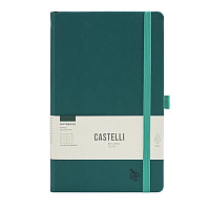 Блокнот А5 130*210 мм, 96 л., тонир. лин. "Appeel Classic Teal" интегральн. обл. кожзам., на резинке, зеленый