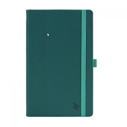 Блокнот А5 130*210 мм, 96 л., тонир. лин. "Appeel Classic Teal" интегральн. обл. кожзам., на резинке, зеленый