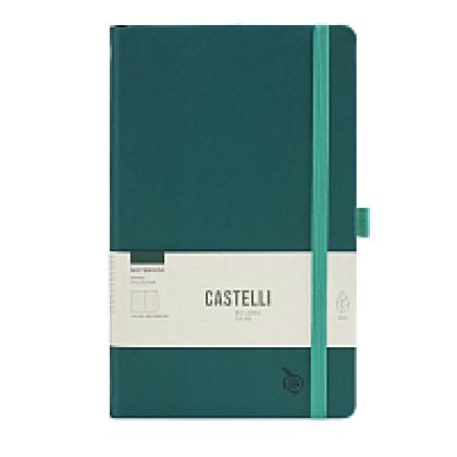 Блокнот А5 130*210 мм, 96 л., тонир. лин. "Appeel Classic Teal" интегральн. обл. кожзам., на резинке, зеленый