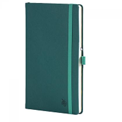 Блокнот А5 130*210 мм, 96 л., тонир. лин. "Appeel Classic Teal" интегральн. обл. кожзам., на резинке, зеленый