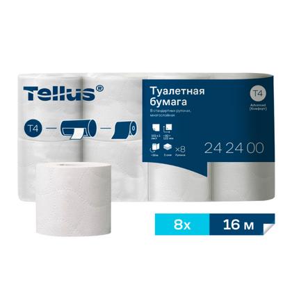 Бумага туалетная  Tellus Комфорт T4, 8 рул, 16м, 3-сл.