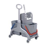 Тележка комплексная 2х25л с отжимом и транпортной ручкой, цв.серый