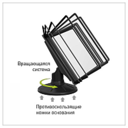 Стойка информац., настольн., A4, вертик. "OfficeSpace" 10 демопанелей, вращающаяся, черный