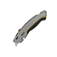 Нож строительный "Deli" 19 мм, с трапециевидным лезвием, серебристый
