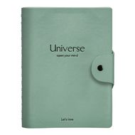 Блокнот А5 140*200 мм, 96 л., в клетку "Universe" спираль сбоку, мягк. обл. кожзам., мятный