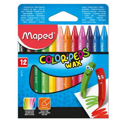 Мелки восковые 12 шт. "Wax Crayons" треуг., ассорти -30