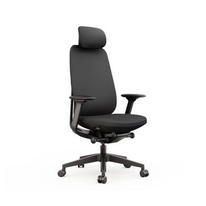 Кресло д/руководителя SitZone E-AC-001A-P1-BK ткань, черный, крестов. пластик, регулир. подголов., регулир. подлокотн., слайдер
