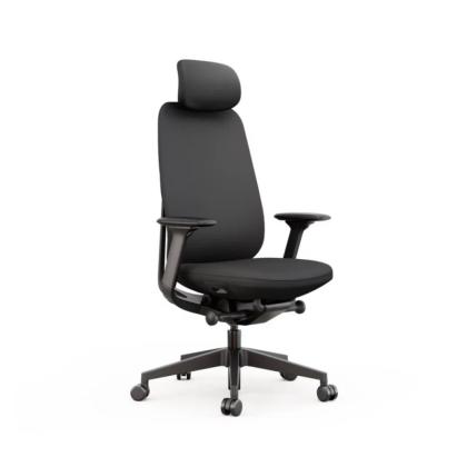 Кресло д/руководителя SitZone E-AC-001A-P1-BK ткань, черный, крестов. пластик, регулир. подголов., регулир. подлокотн., слайдер