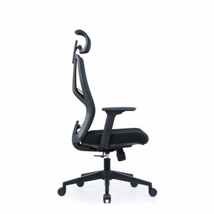 Кресло д/руководителя SitZone CH-359A сетка/ткань, черный, крестов. пластик, регулир. подлокотн.