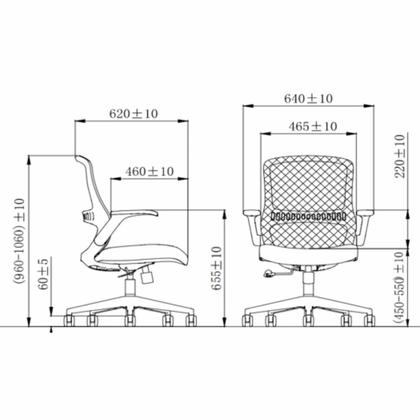 Кресло д/персонала SitZone CH-526B сетка/ткань, черный, крестов. пластик