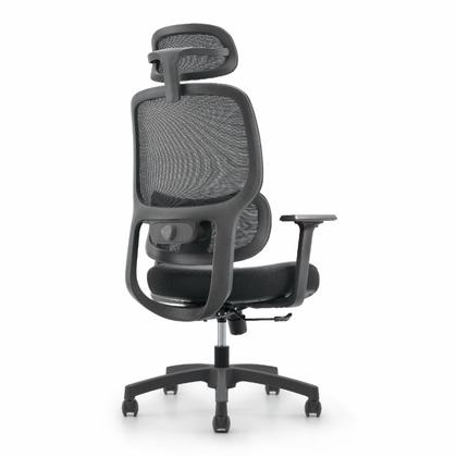 Кресло д/руководителя SitZone U-073A сетка/ткань, черный, крестов. пластик, регулир. подголов., регулир. подлокотн.