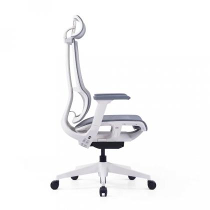 Кресло д/руководителя SitZone E-303-001A-P1-WH сетка, серый, крестов. пластик, корпус белый, регулир. подголов., регулир. подлокотн., слайдер