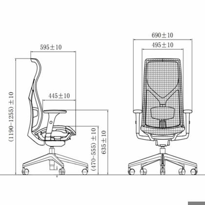 Кресло д/руководителя SitZone CH-283A-P1 сетка, черный, крестов. пластик, регулир. подлокотн., слайдер