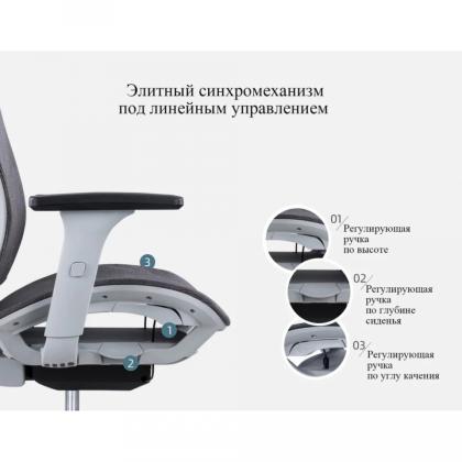 Кресло д/руководителя SitZone CH-283A-P1 сетка, черный, крестов. пластик, регулир. подлокотн., слайдер 