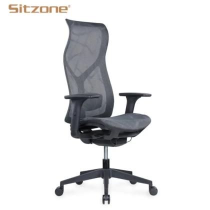 Кресло д/руководителя SitZone CH-283A-P1 сетка, черный, крестов. пластик, регулир. подлокотн., слайдер 