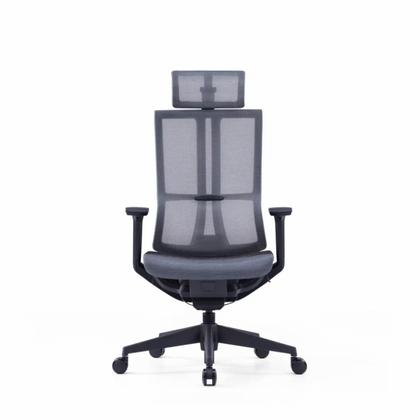 Кресло д/руководителя SitZone E-303-001A-P1-BK сетка, черный, крестов. пластик, регулир. подголов., регулир. подлокотн., слайдер